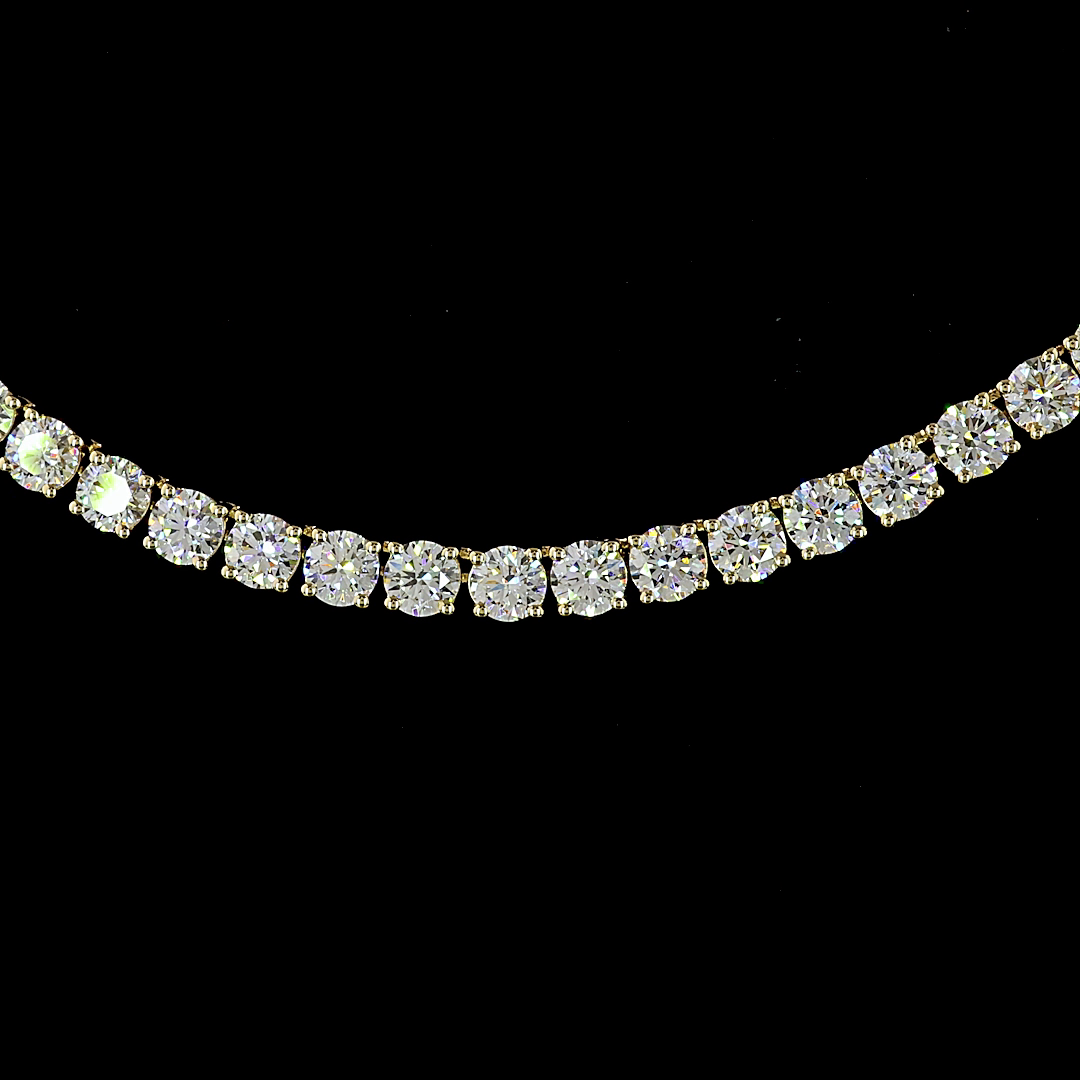18ctw Prong Round Tennis Necklace