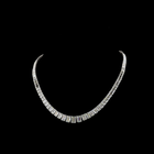 47ctw Prong Emerald Riviera Tennis Necklace