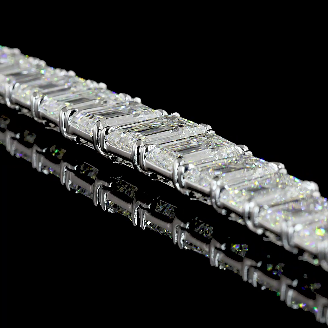47ctw Prong Emerald Riviera Tennis Necklace