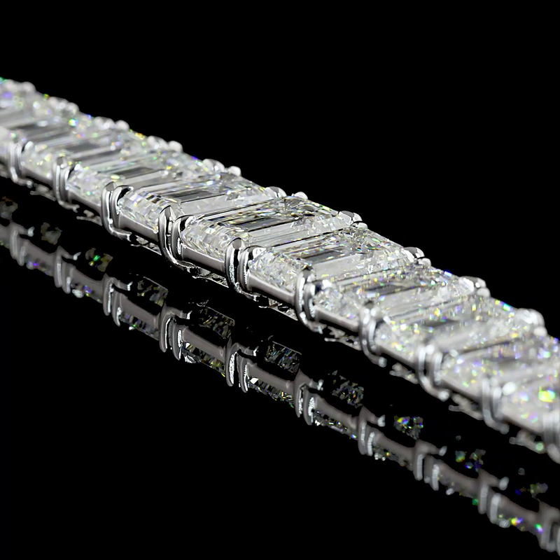 47ctw Prong Emerald Riviera Tennis Necklace