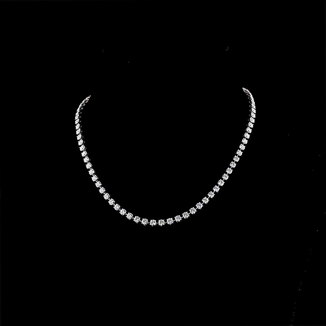 11ctw Prong Round Station Necklace