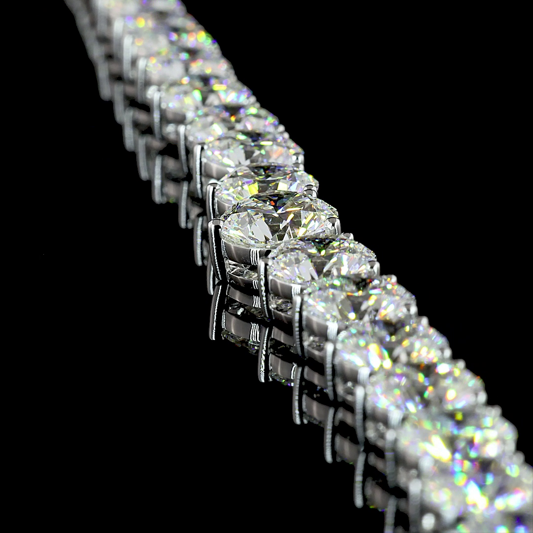 40ctw Prong Round Riviera Tennis Necklace