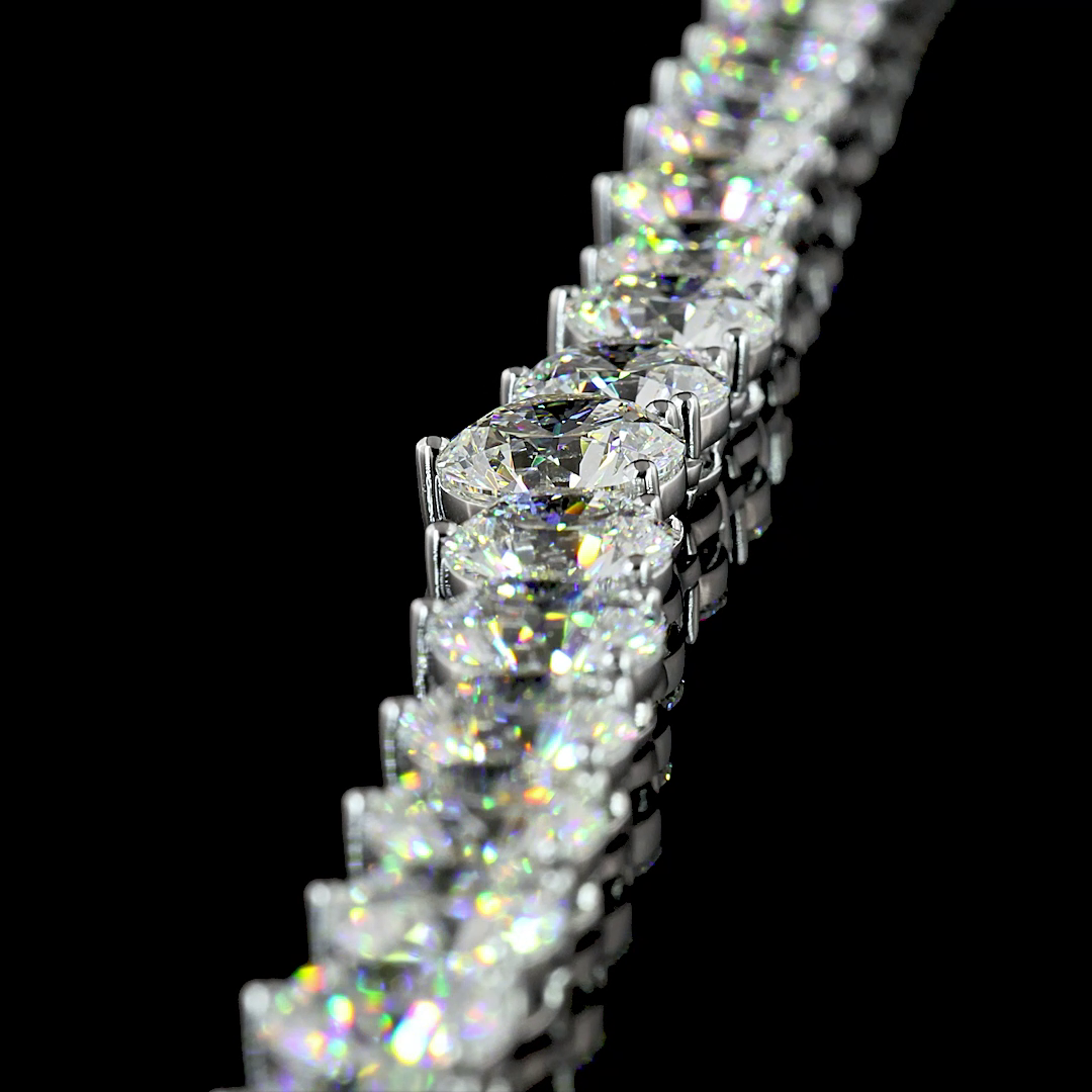40ctw Prong Round Riviera Tennis Necklace