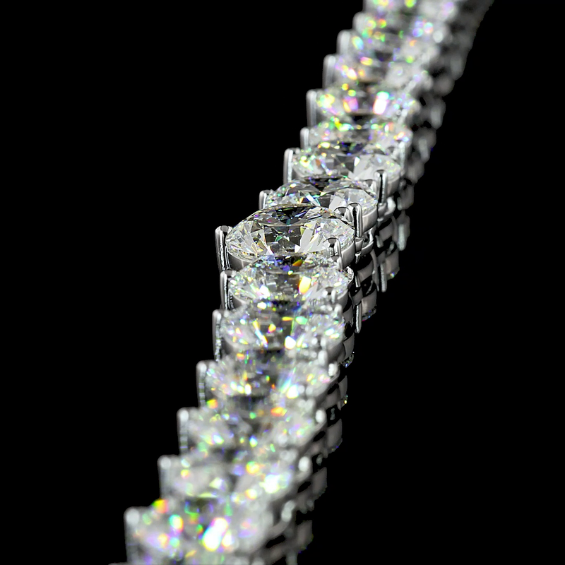 40ctw Prong Round Riviera Tennis Necklace