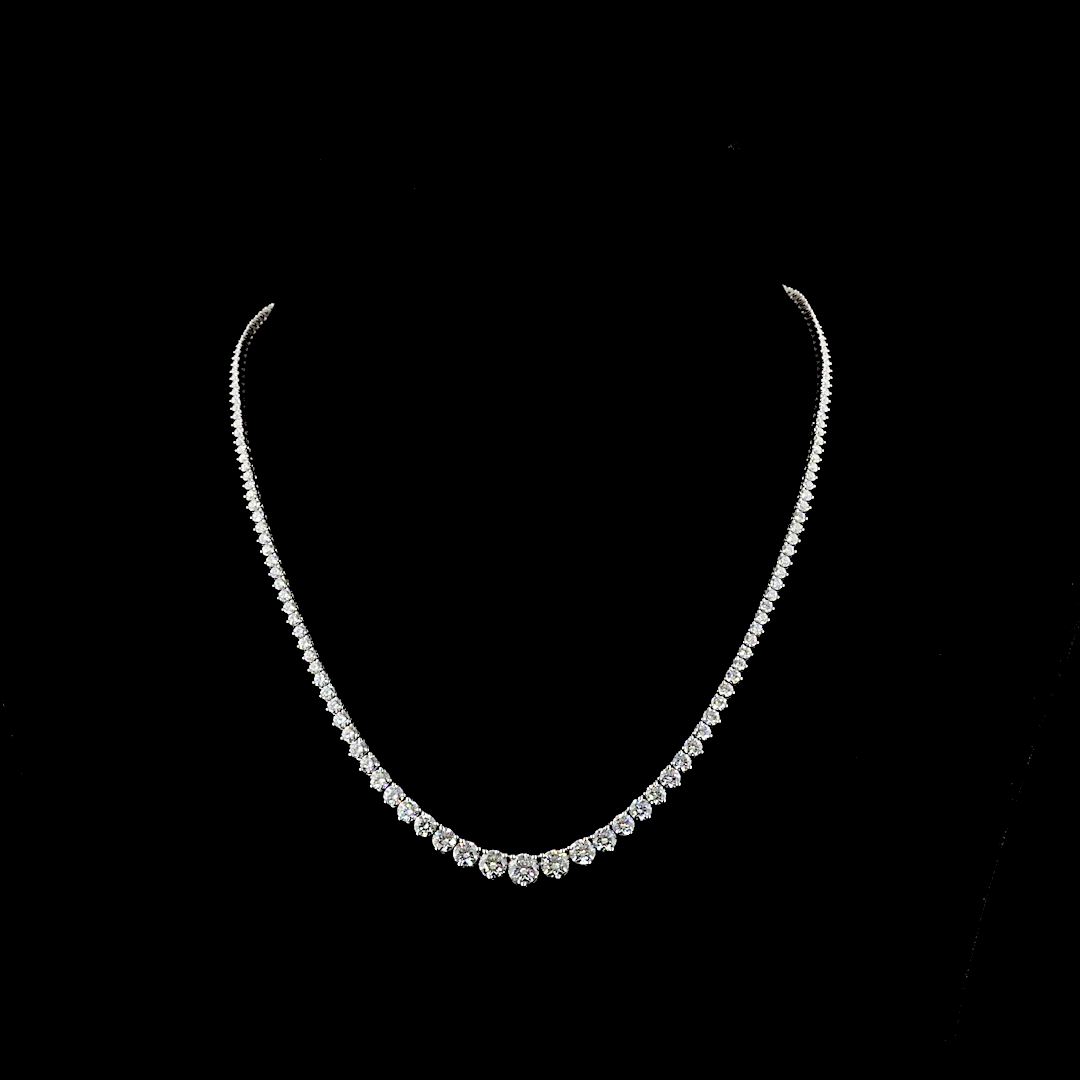 10ctw Prong Round Riviera Tennis Necklace