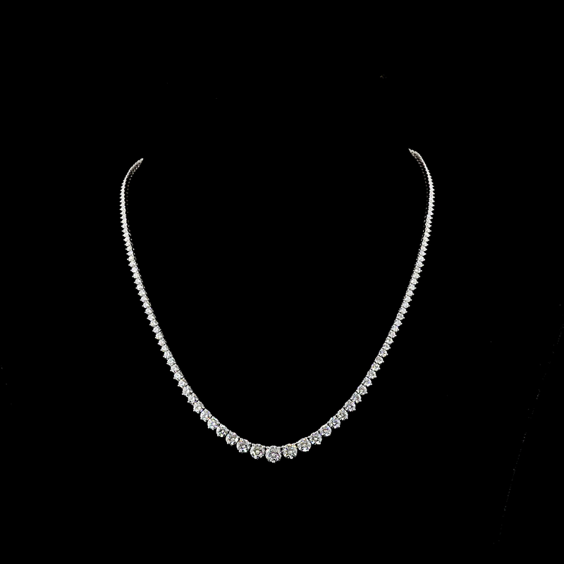 10ctw Prong Round Riviera Tennis Necklace