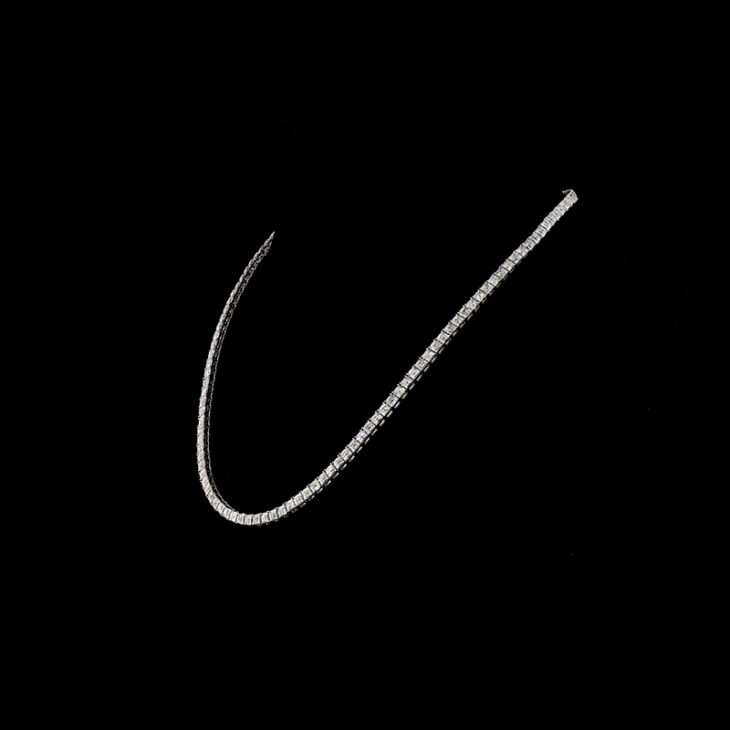 20ctw Prong Antique Asscher Tennis Necklace