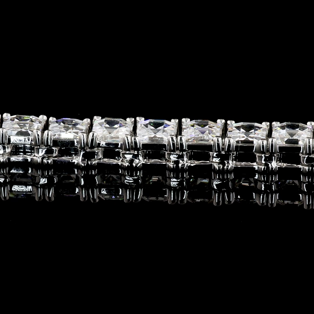 20ctw Prong Antique Asscher Tennis Necklace