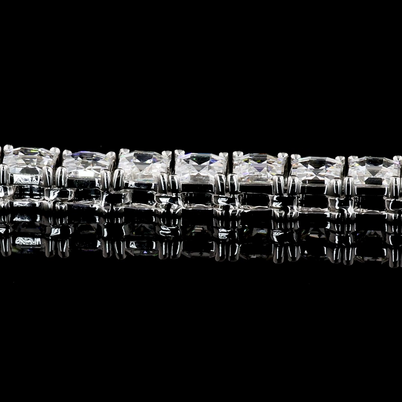 20ctw Prong Antique Asscher Tennis Necklace