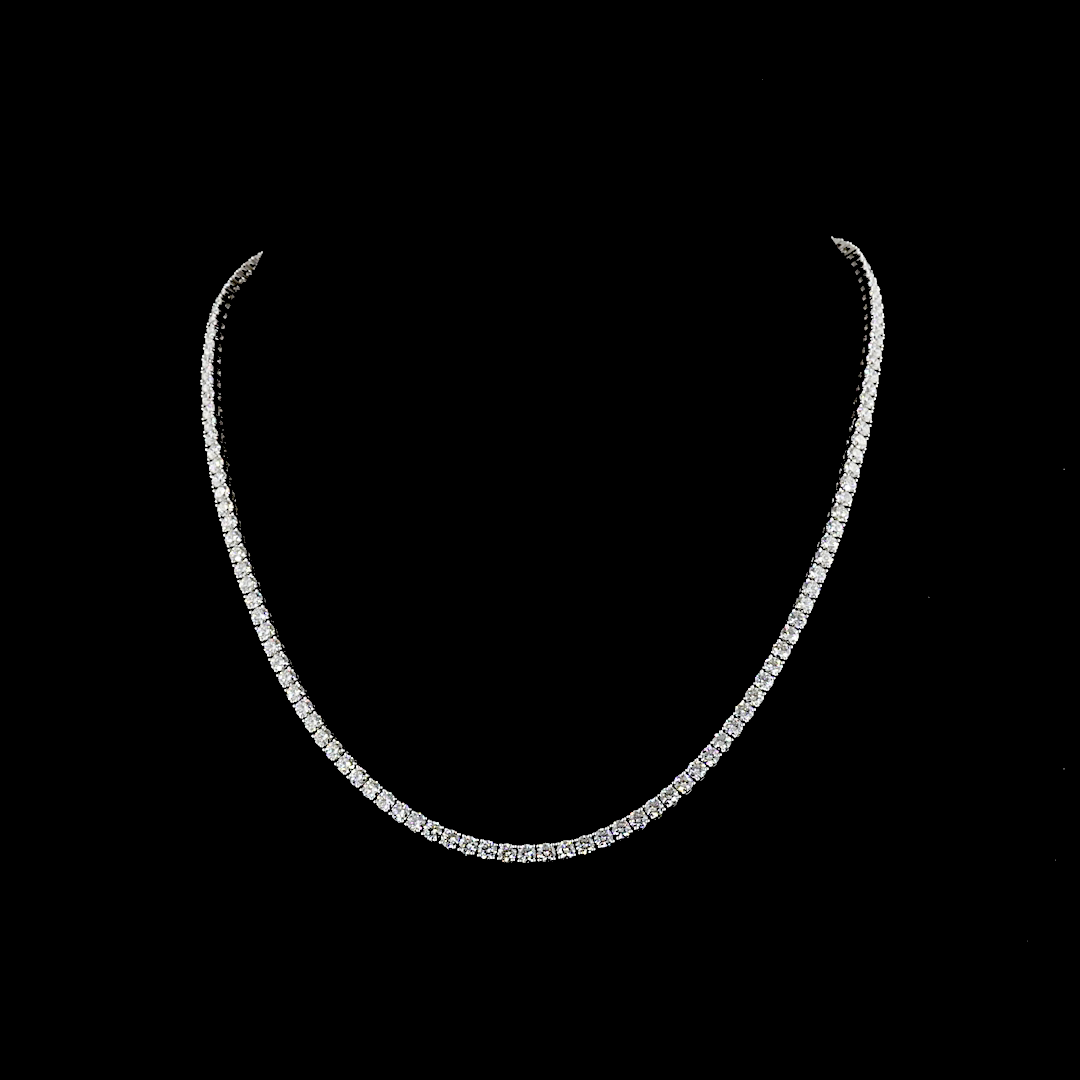 12ctw Prong Round Tennis Necklace