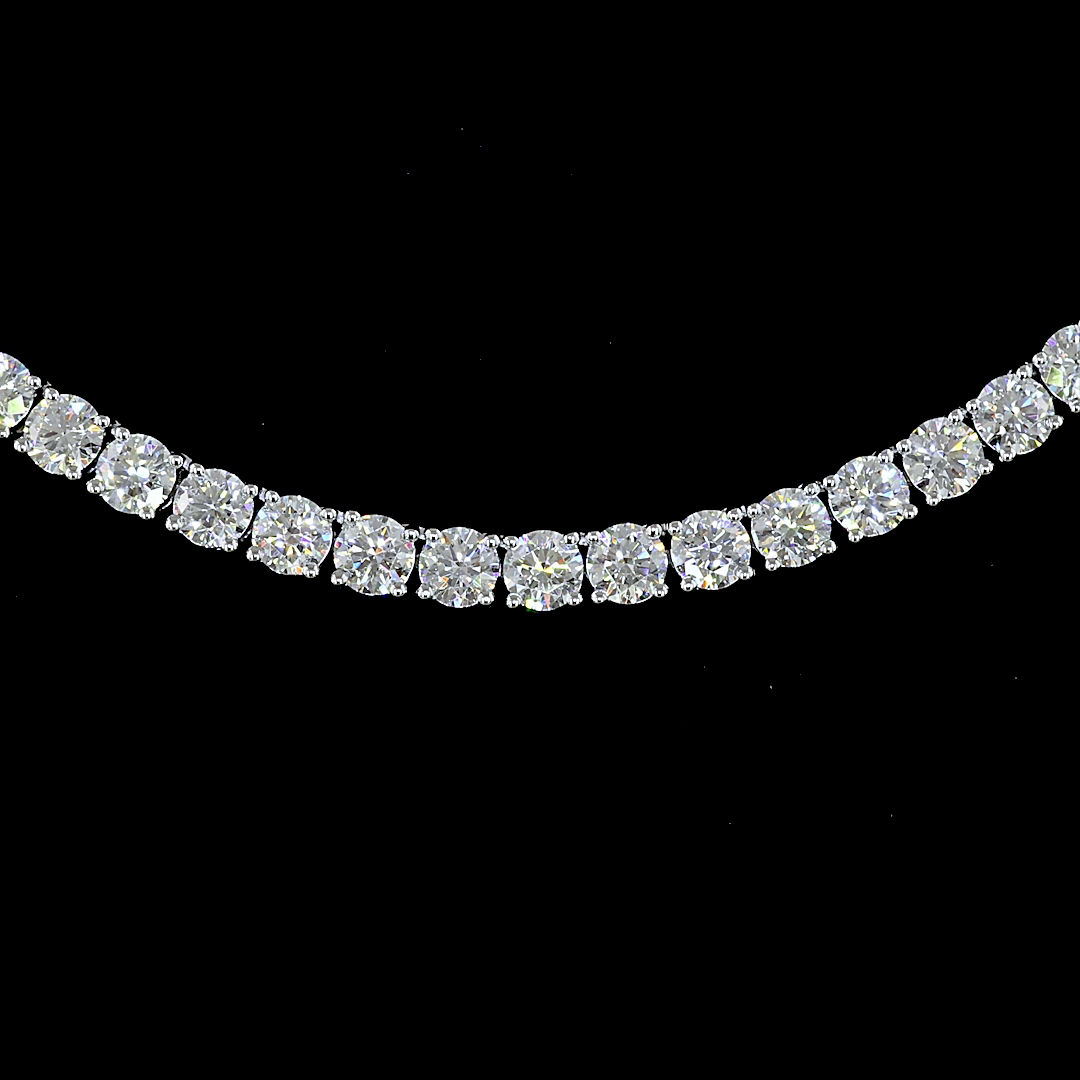 12ctw Prong Round Tennis Necklace