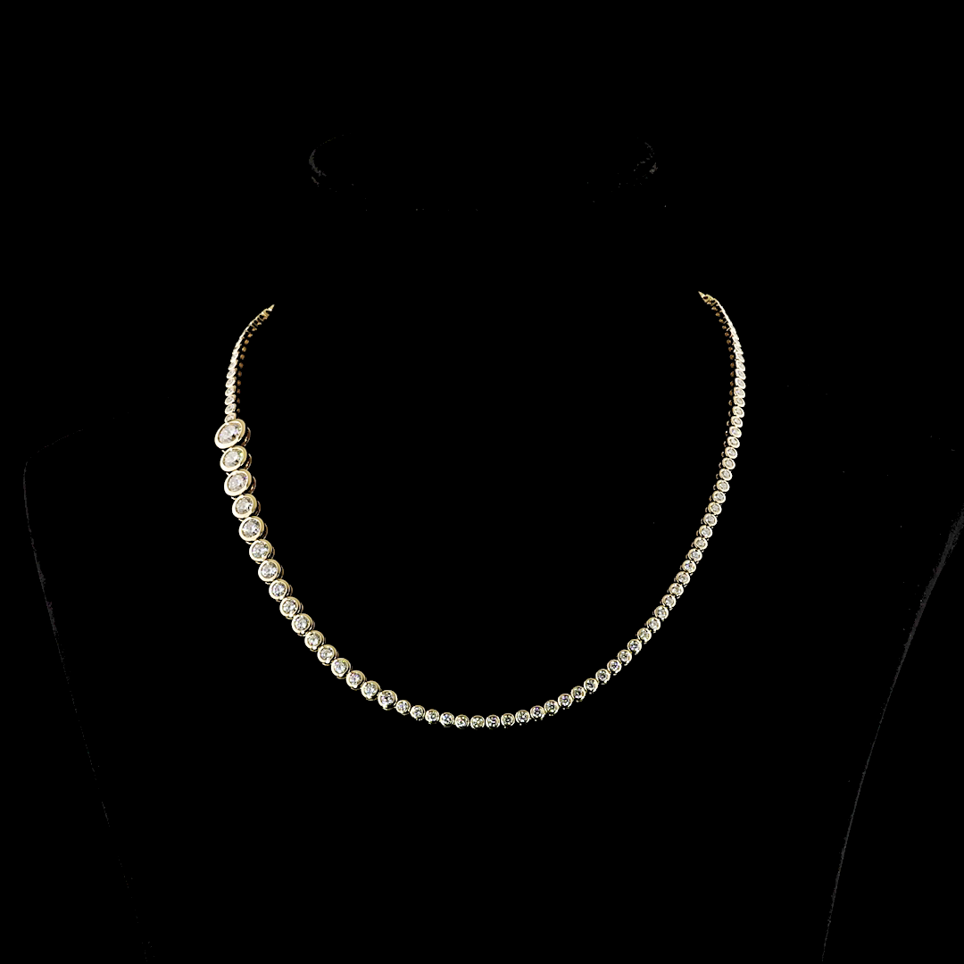 8ctw Bezel Round Riviera Tennis Necklace