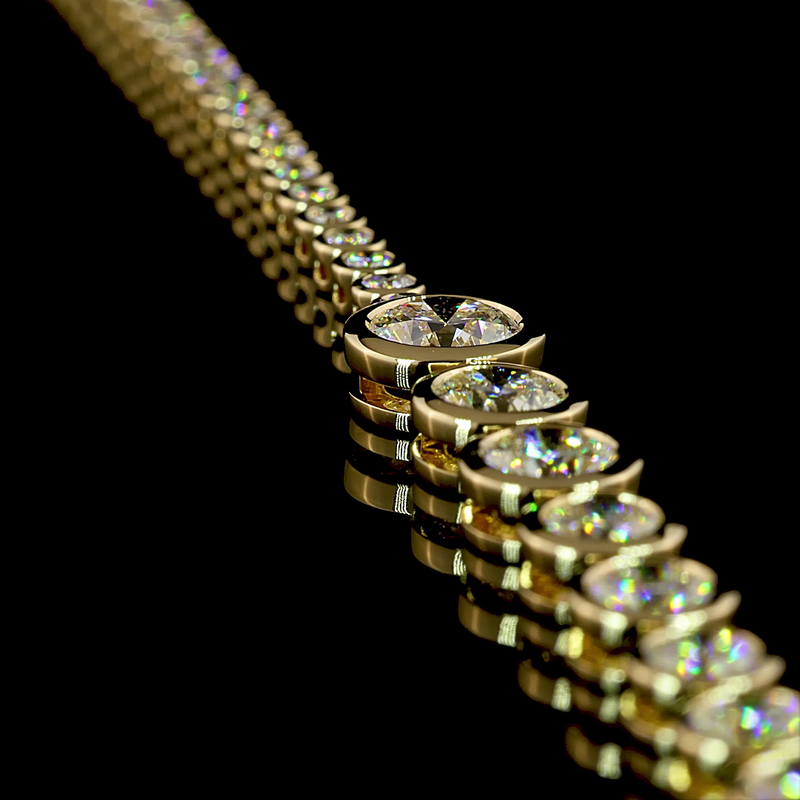 8ctw Bezel Round Riviera Tennis Necklace