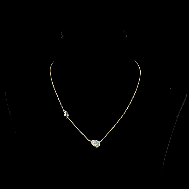 2-1/2ctw Prong Pear Station Necklace