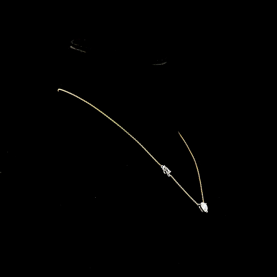 2-1/2ctw Prong Pear Station Necklace