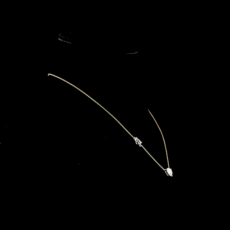 2-1/2ctw Prong Pear Station Necklace