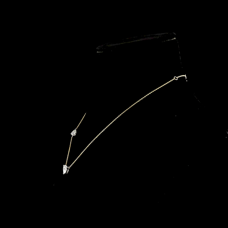 2-1/2ctw Prong Pear Station Necklace