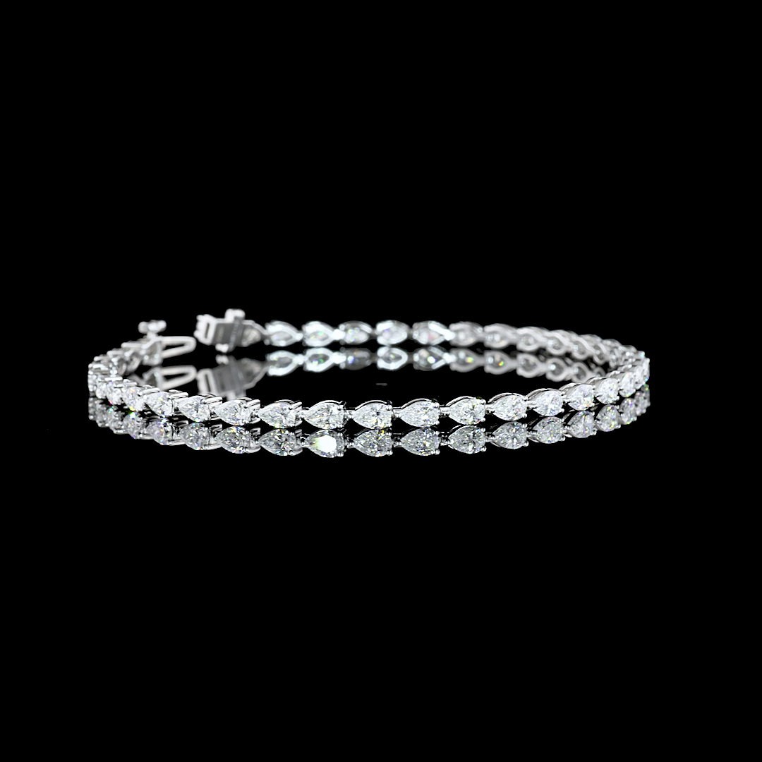 4ctw Prong East West Pear Tennis Bracelet
