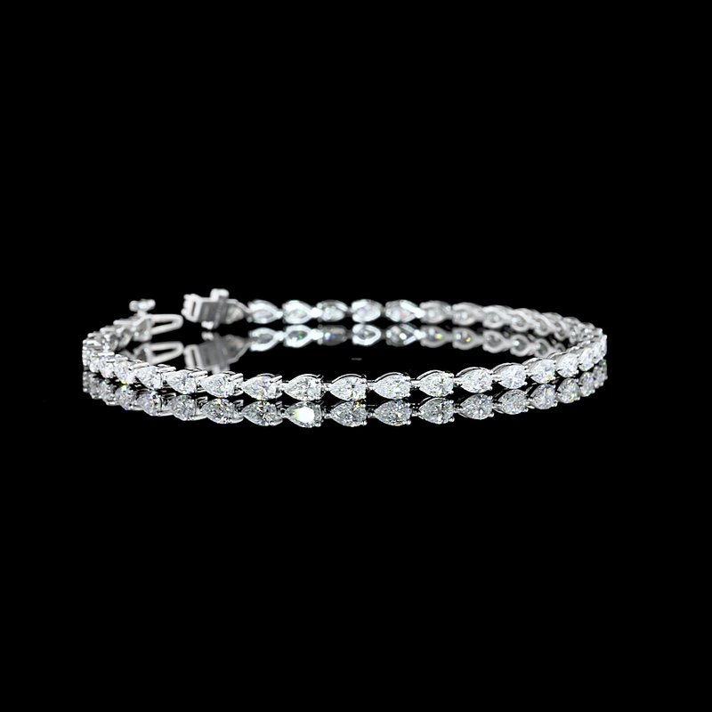 4ctw Prong East West Pear Tennis Bracelet
