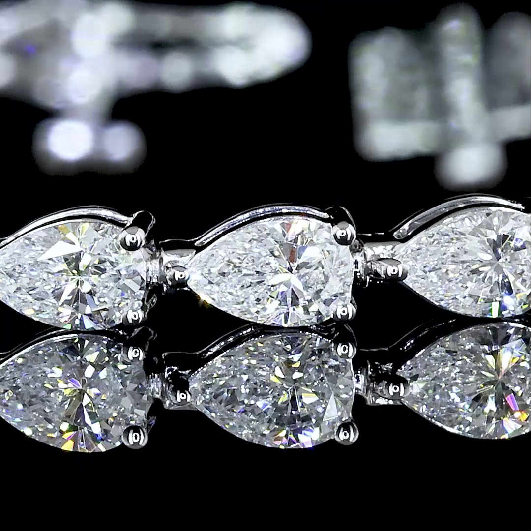 4ctw Prong East West Pear Tennis Bracelet
