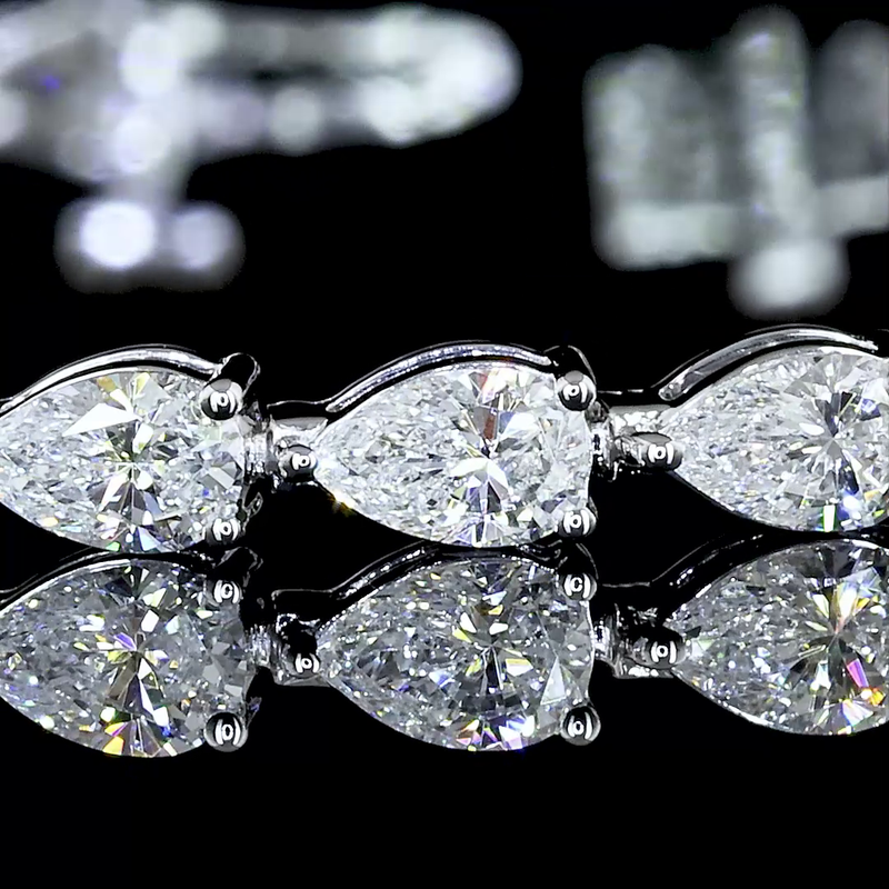 4ctw Prong East West Pear Tennis Bracelet