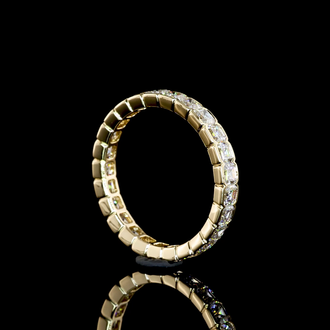 2ctw Half Bezel Asscher Eternity Band
