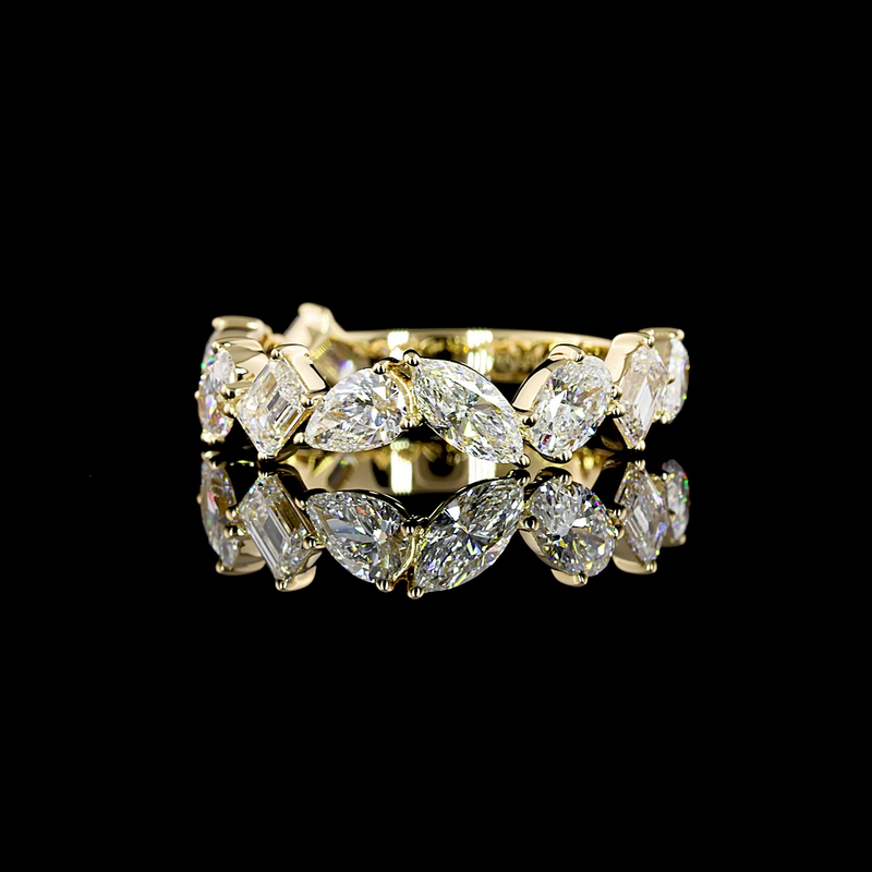 2ctw Mixed Shape Inclined Prong Diamond 3/4 Eternity Band