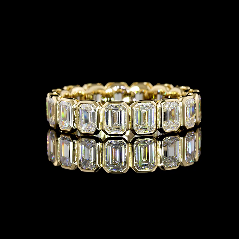 3ctw Emerald Bezel Diamond Eternity Band