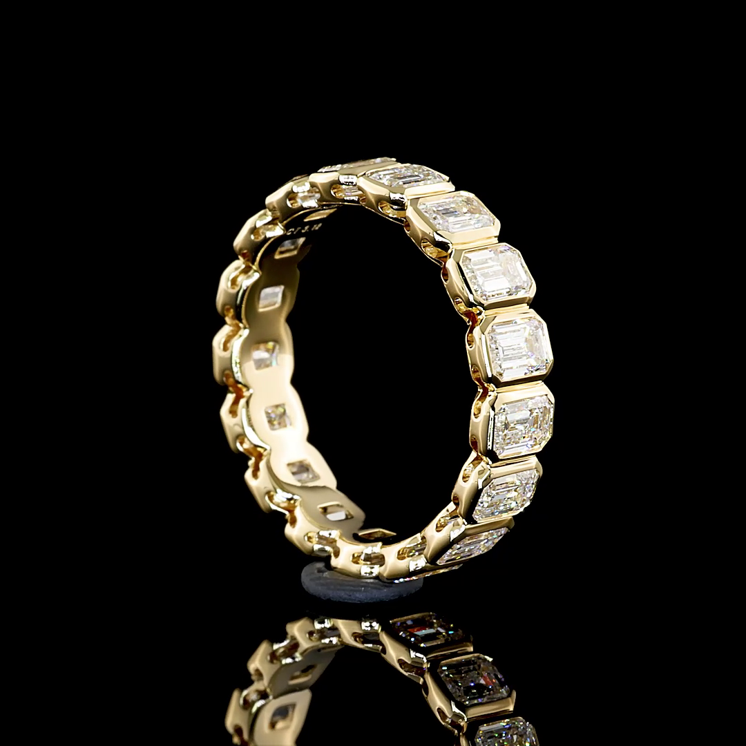 3ctw Emerald Bezel Diamond Eternity Band