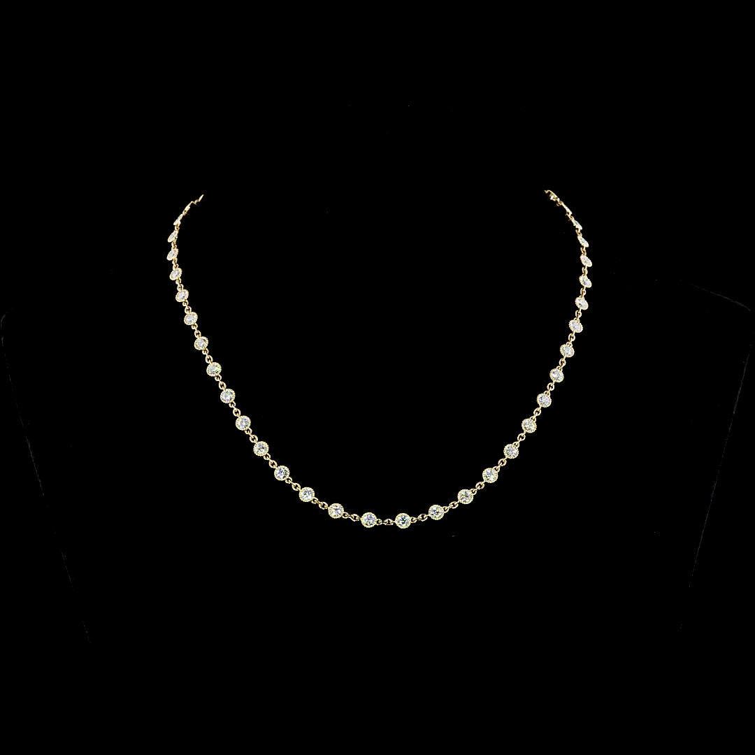 5ctw Bezel Round Station Necklace
