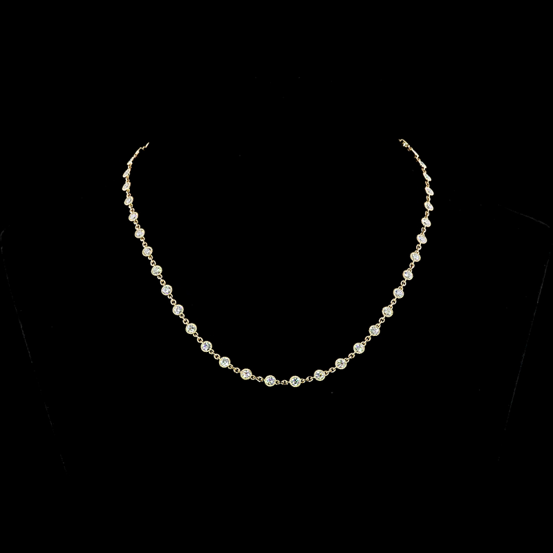 5ctw Bezel Round Station Necklace