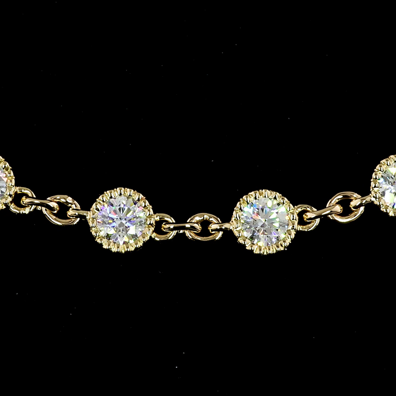 5ctw Bezel Round Station Necklace