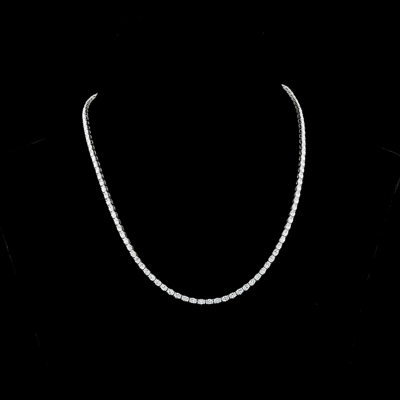9ctw Prong East West Oval Tennis Necklace