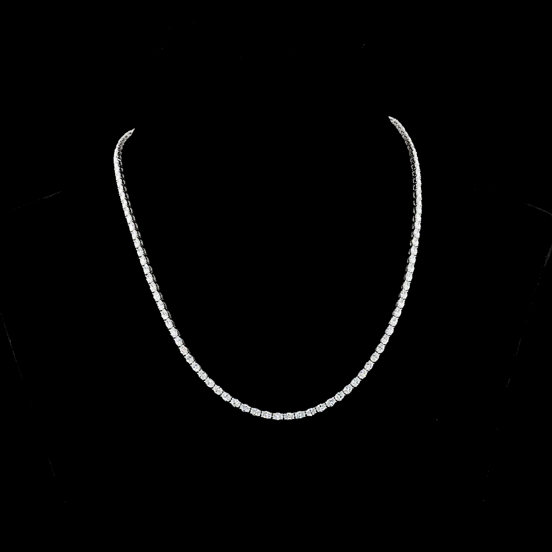 7ctw Prong East West Oval Tennis Necklace