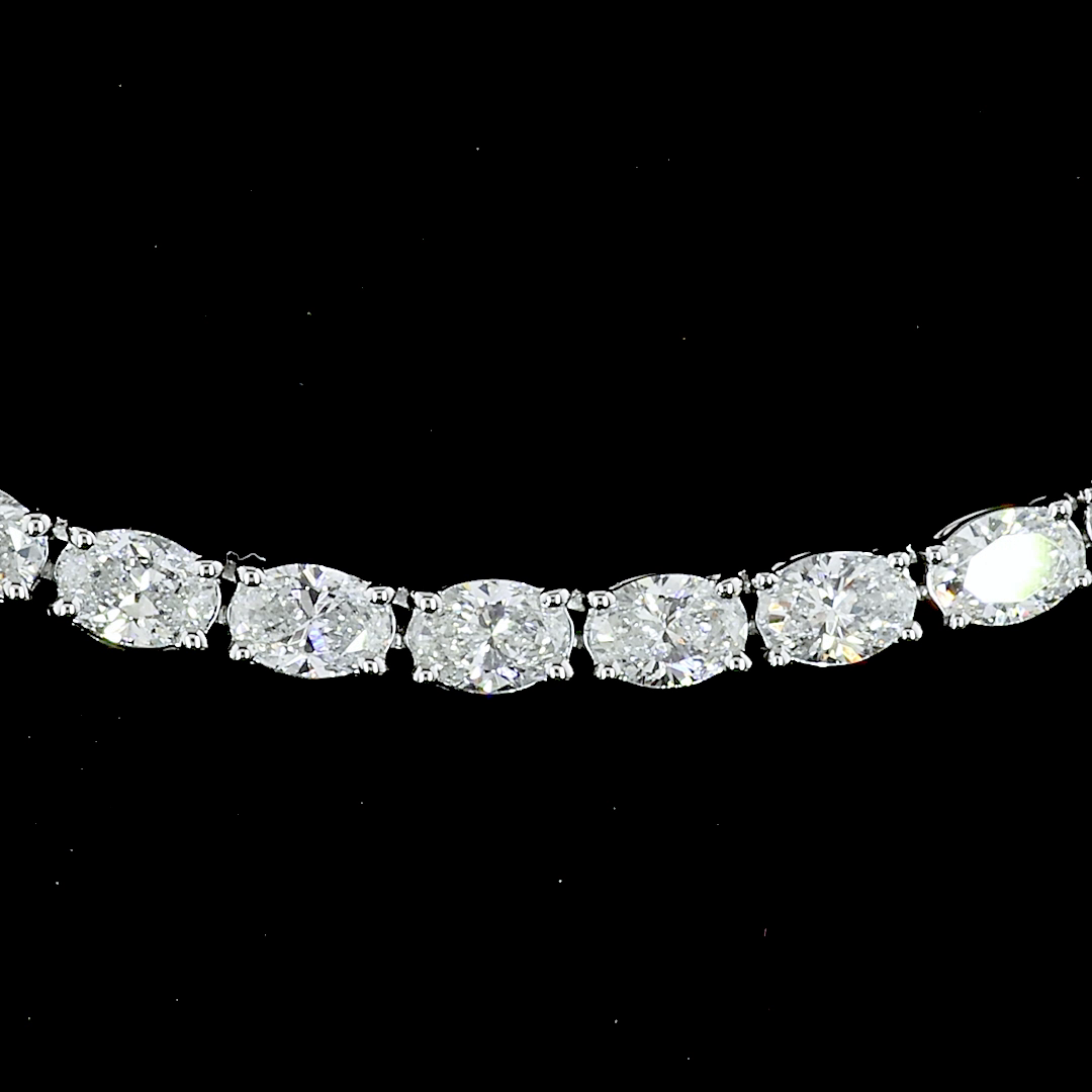 7ctw Prong East West Oval Tennis Necklace