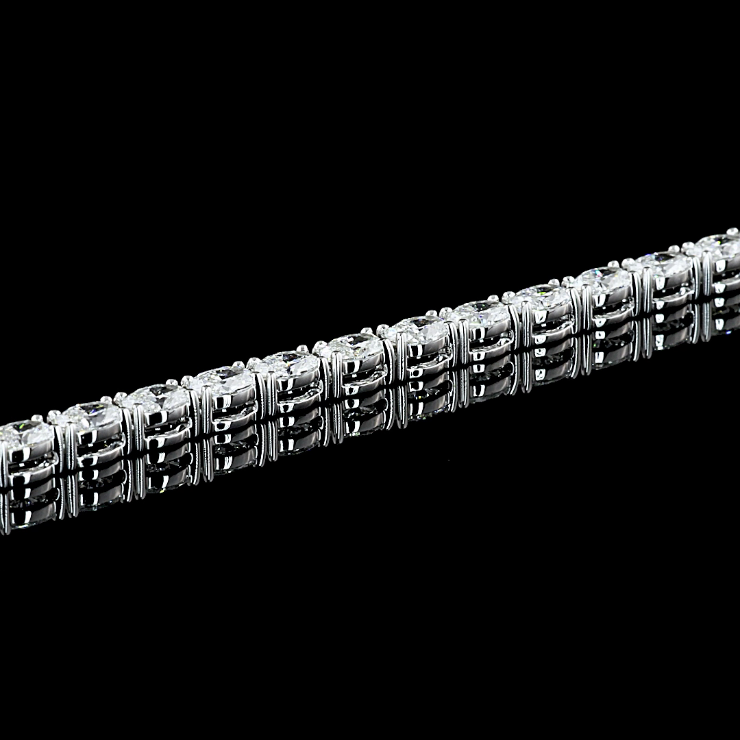 7ctw Prong East West Oval Tennis Necklace