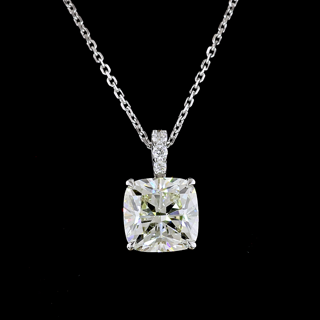 2-1/4ctw Prong Cushion & Round Pendant Pendant