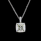 2-1/4ctw Prong Cushion & Round Pendant Pendant