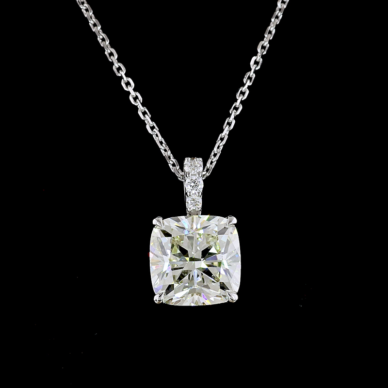 2-1/4ctw Prong Cushion & Round Pendant Pendant