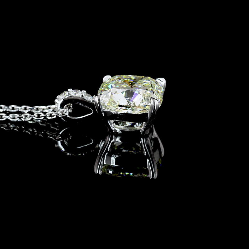 2-1/4ctw Prong Cushion & Round Pendant