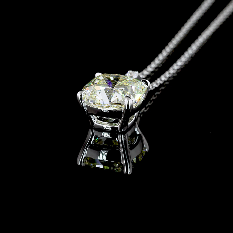 2-1/4ctw Prong Cushion & Round Pendant Pendant