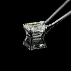 2-3/4ctw Prong Asscher & Round Pendant Pendant