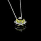 1-1/4ctw Prong Heart & Round Halo Pendant