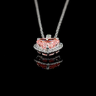 1-1/2ctw Prong Heart & Round Halo Pendant