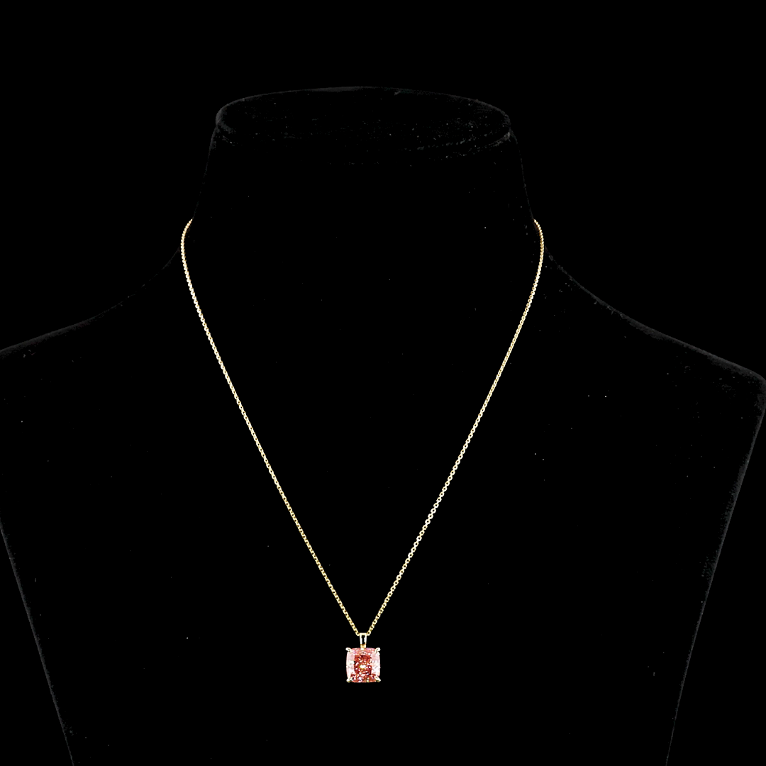 3-1/2ctw Prong East West Cushion Solitaire Pendant