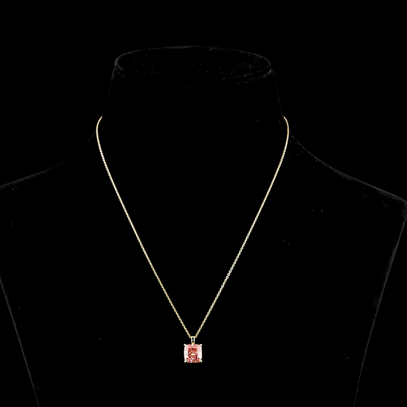 3-1/2ctw Prong East West Cushion Solitaire Pendant