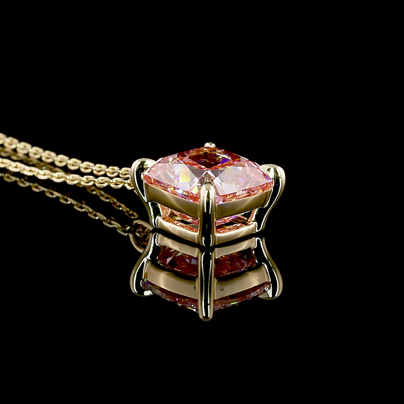 3-1/2ctw Prong East West Cushion Solitaire Pendant