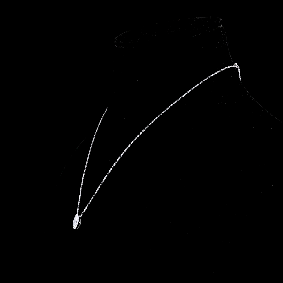 1-1/2ctw Bezel East West Oval Solitaire Pendant