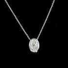 1-1/2ctw Bezel East West Oval Solitaire Pendant