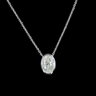 1-1/2ctw Bezel East West Oval Solitaire Pendant